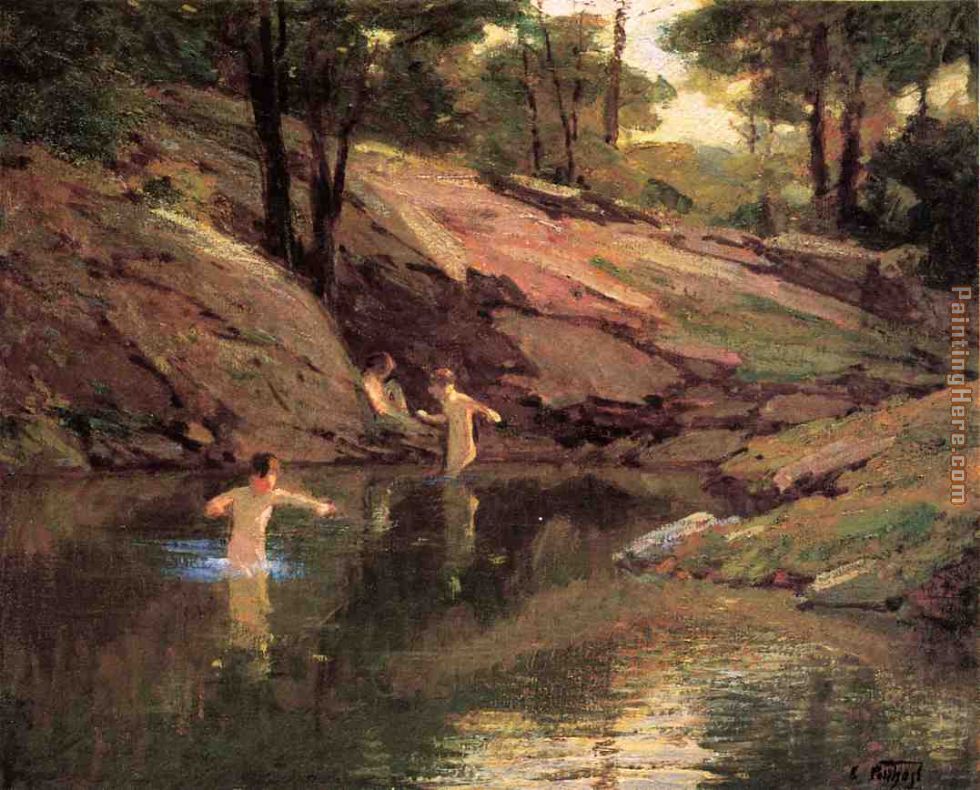 The Swimming Hole painting - Edward Henry Potthast The Swimming Hole art painting
